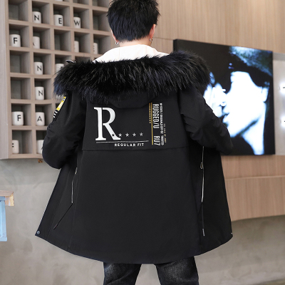 NEWLAKE外套男装加绒加厚韩版潮流痞帅学生中长款棉衣派克服袄子潮牌棉衣