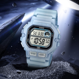 casio官方旗舰店卡西欧运动手表男 官方限量太阳能运动防水潮流 石英表男 小黑表电子手表正品AQ-S810学生手表