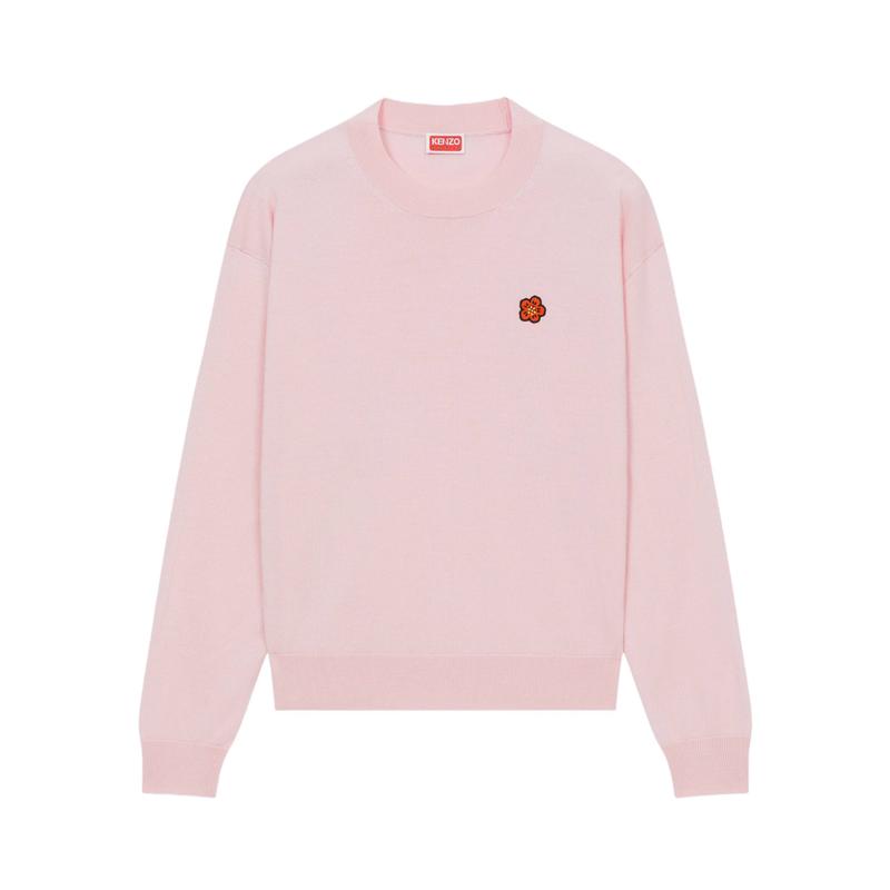 高田贤三(Kenzo)优质羊毛落肩长袖罗纹女士运动卫衣潮流圆领套头