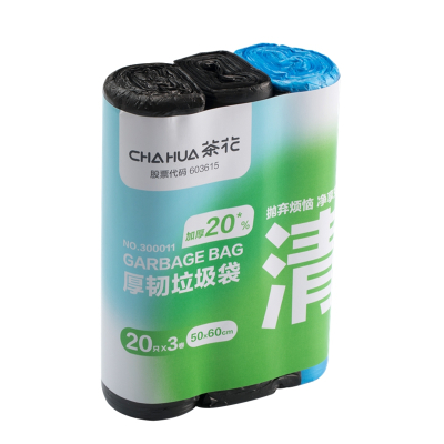 茶花 厚韧垃圾袋3卷装L20 50cm*60cm*3卷/套