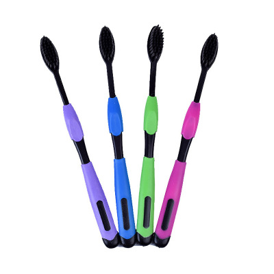 5只装-新品成人软毛竹炭牙刷家用手动软毛超细软毛牙刷902款口腔清洁发货颜色随机新人