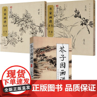 [3册]芥子园画谱精华+中国经典书画丛书:名家画谱(秋冬花卉 白描)+(春夏花卉 白描)书籍