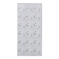 正斌更衣柜员工铁皮柜健身房宿舍储物柜带锁存包柜收纳柜钢制十八门更衣柜