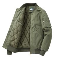 JPDUN秋冬棉衣男加厚保暖外套纯棉飞行夹克棉服棒球领工装棉衣