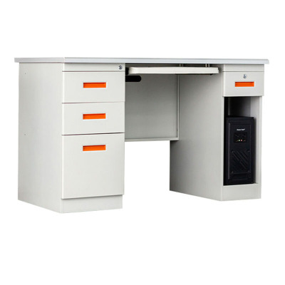 慧采云 钢制办公桌铁皮电脑桌带抽屉员工写字台职员单人财务桌办公桌1.4m