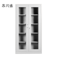 苏兴盛钢制档案柜财务凭证柜带锁储物柜铁皮柜书柜通玻对开门文件柜