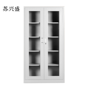 苏兴盛钢制档案柜财务凭证柜带锁储物柜铁皮柜书柜通玻对开门文件柜