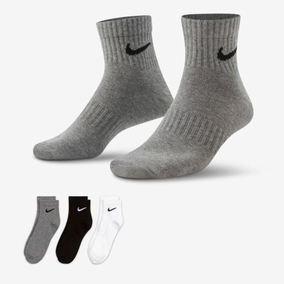 NIKE耐克袜子运动休闲舒适男女短袜三双装SX7677-964 C