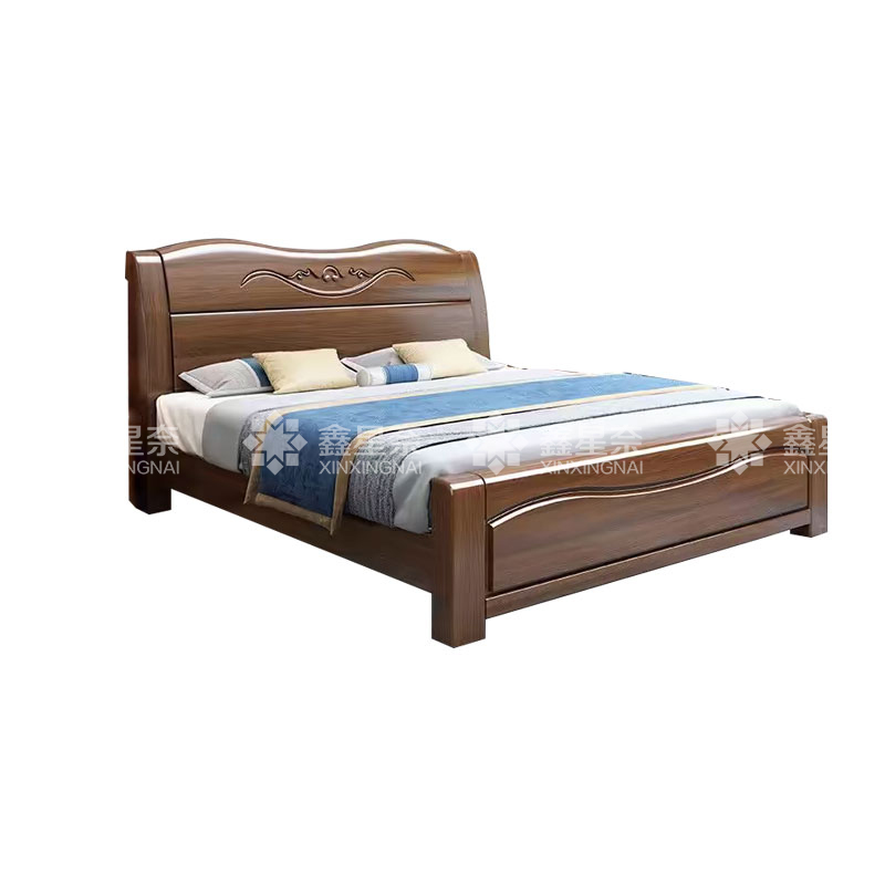 鑫星奈 XXN4022917 胡桃木实木床1.5米单人床