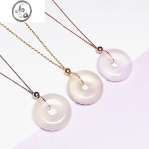 JiMi925项链定位针式链加长盒子十字链穿平安石圆珠可调节锁骨