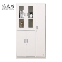 铭威盾钢制五门玻璃更衣柜员工柜铁皮职工储物柜带锁文件柜鞋柜资料柜子五门玻璃更衣柜