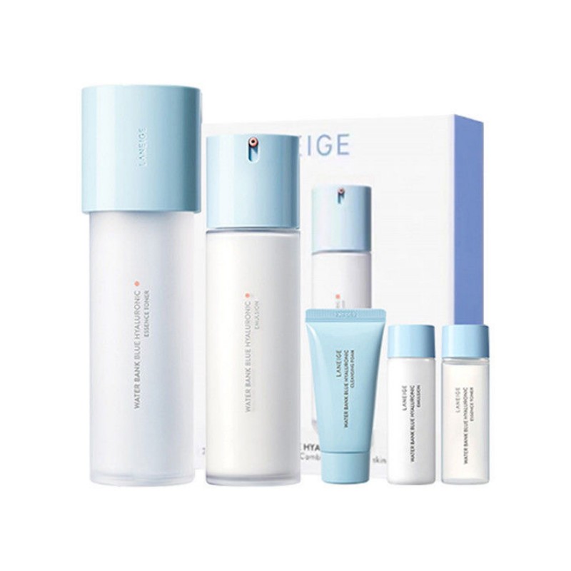 兰芝新水酷小蓝盾水乳2件套盒 补水保湿清爽补清爽滋润小蓝盾油干皮