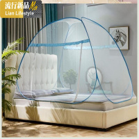 家用1.5m床可拆洗二开方顶1.8m床加高加固免安装有底蒙古包蚊帐 三维工匠
