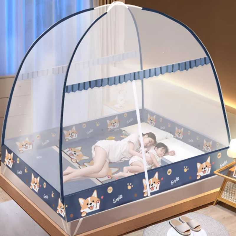 雅妤蒙古包蚊帐家用卧室双门免安装150*200cm
