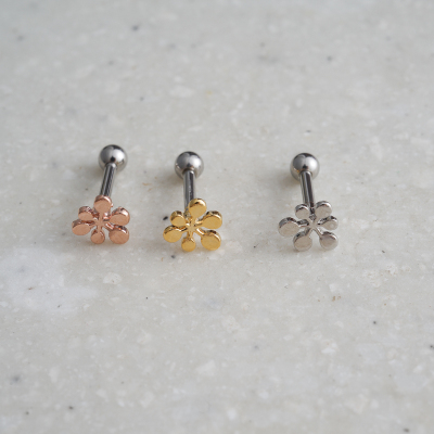 韩国耳钉设计感小巧烟花朵耳骨钉耳蜗钉钛钢粗针送女朋友老婆情人节七夕生日礼物