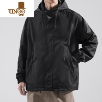 YANXU冲锋衣外套男宽松机能户外防风防水连帽休闲夹克男潮