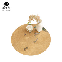 山之只 新中式防水防油隔热圆桌垫 40*40cm 张