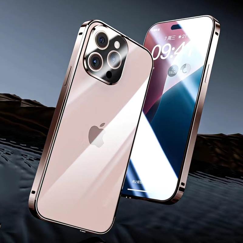 圣幻 苹果iPhone16手机壳16plus保护套苹果16promax双面壳全包磁吸壳金属防摔壳前后透明