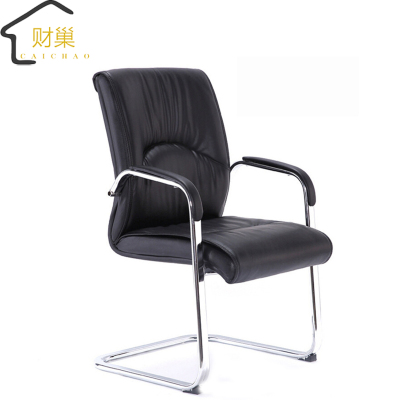 财巢 弓形办公椅 月亮湾皮椅 /把