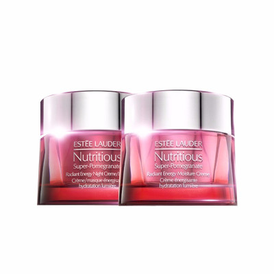 新版-美国ESTEELAUDER/雅诗兰黛鲜活亮采红石榴(日霜50ML+晚霜50ML)早日晚护肤套装保湿提亮