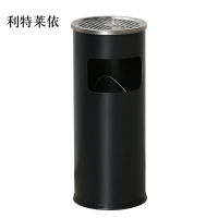 利特莱依不锈钢垃圾桶烟蒂柱灭烟桶带烟灰缸室外电梯口立式丽格圆形黑色