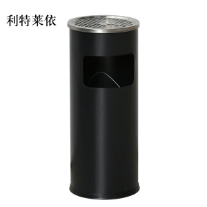 利特莱依不锈钢垃圾桶烟蒂柱灭烟桶带烟灰缸室外电梯口立式丽格圆形黑色