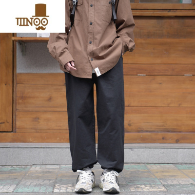 YANXUE秋季新款男士休闲裤复古百搭cityboy直筒裤学生抽绳长裤
