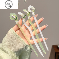 JiMi超仙铃兰花发簪女夏后脑勺盘发簪子古风配旗袍汉服发钗子头饰简约