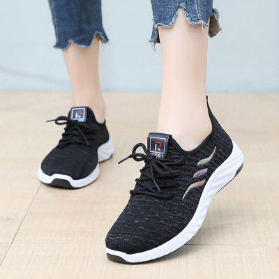 夏季新款布鞋女学生鞋女跑步平跟网面透气鞋软底妈妈时尚平底休闲鞋莎丞