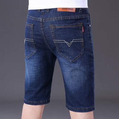 蒙狮威牛仔裤男中裤夏季水洗休闲弹力五分中裤直筒薄款夏天男裤