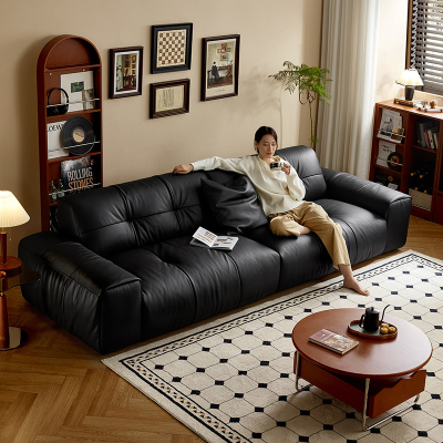 [U标·爵士沙发]全友家居2024新款复古风全纳帕皮沙发