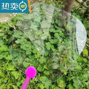 XIANCAI透明扇子空白塑料幼儿园手工diy儿童涂鸦画画圆扇夏季绘画团扇 透明塑料///芭蕉扇 10把 单面保护膜