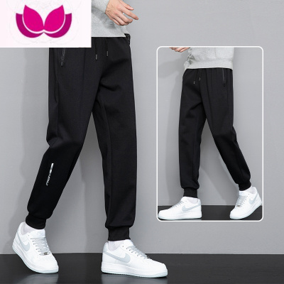 七斓黑色束脚运动裤男九分宽松潮牌休闲裤男裤子春季新款夏季卫裤男款