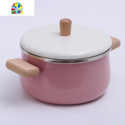 陶瓷汤锅宝宝炖锅奶锅电磁炉北欧风马卡龙厨具套装珐琅 FENGHOU 绿色汤锅+奶锅2件套