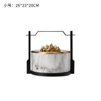 新中式陶瓷太湖石假山大理石纹提盒摆件书房酒店样板房房软装摆设 三维工匠 太湖石D
