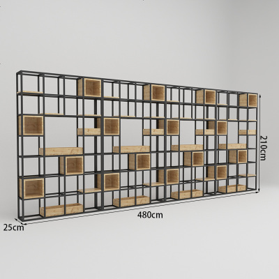 铁艺隔断置物架客厅玄关书架收纳柜办公室屏风展示架餐厅落地花架