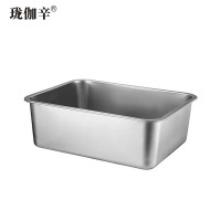 珑伽辛 特厚不锈钢方盘快餐盆 40*30*20cm/个