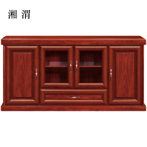 湘渭胡桃色餐边柜简约茶水柜四门1600*400*800[工厂现做 7天内发货]