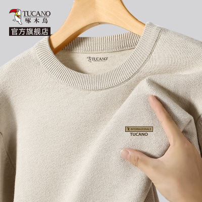 啄木鸟毛衣男款秋冬季2024新款加绒加厚打底衫毛线衣男士针织衫Y