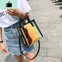 仙女包包2020夏季新款潮半透明时尚手提包镭射单肩斜挎果冻子母包NEW LAKE