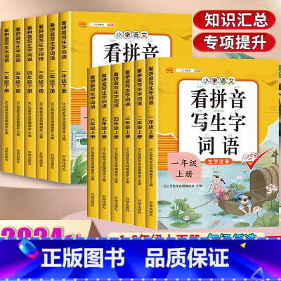 [6本]❤️语数学习套装❤️ 一年级上 [正版]看拼音写词语一年级二年级上册下册三四五六年级人教版小学语文练习册每日