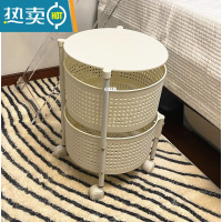 敬平白色旋转厨房置物架落地客厅零食抽屉蔬菜玩具小推车收纳架储物架