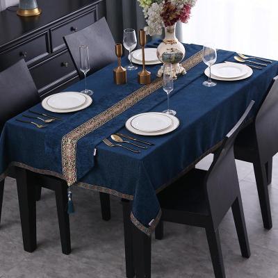 家柏饰(CORATED)欧式茶几长方形深桌布布艺纯色素色餐桌布正方形客厅家用桌旗