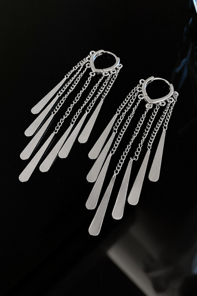 长款流苏显脸瘦耳环小众设计2023年新款轻奢耳钉高级感个性耳饰女送女朋友老婆情人节七夕生日礼物