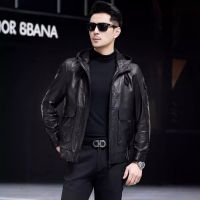 举翼王子2024新款休闲连帽海宁真皮皮衣男短款皮夹克头层牛皮外套春秋薄款