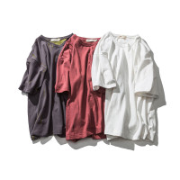 2018夏季男装撞色双面复合破洞短袖T袖潮牌休闲宽松圆领T恤男上衣