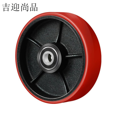 吉迎尚品 牛轮聚氨酯PU转向轮尼龙轮 多规格 个