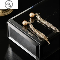 JiMi气质奢华长款珍珠流苏耳环2023年新款潮小众设计感网红耳饰耳钉女