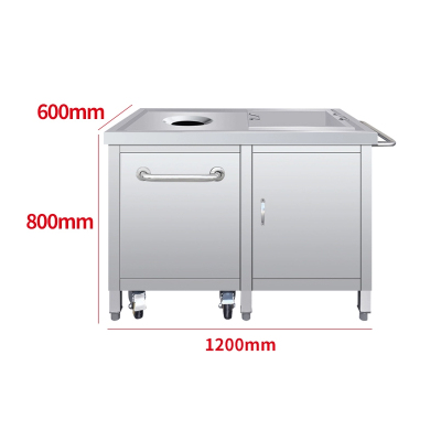 食堂收残车(含塑料桶蓝色) 1200*600*800mm(货期7-10天)