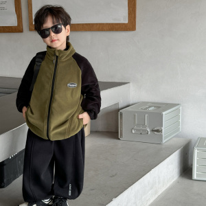 童酷儿童冬季新款湖州织里童装韩版贴标双面奥粒绒男童外套潮